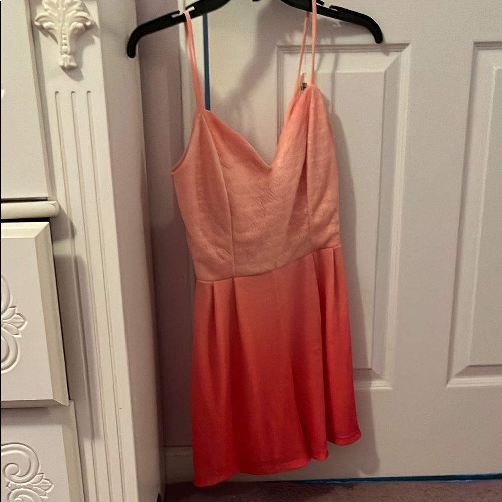 Pink and Coral Spaghetti Strap Romper